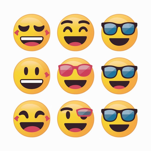 Foto illustrazione di emoji su sfondo bianco