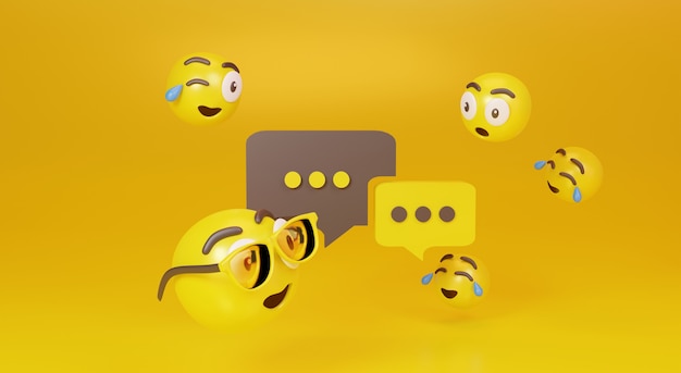 Emojis with various expressions. premium photos