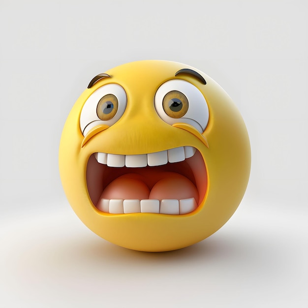 Photo emoticon 3d rendering, white background