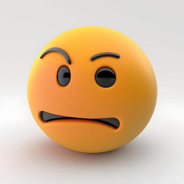 Emoticon 3D rendering, white background