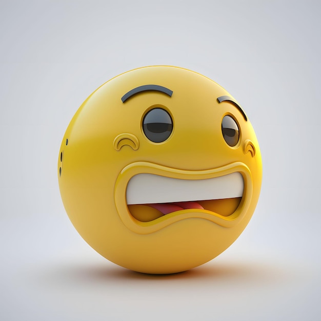 Emoticon 3D-rendering, witte achtergrond