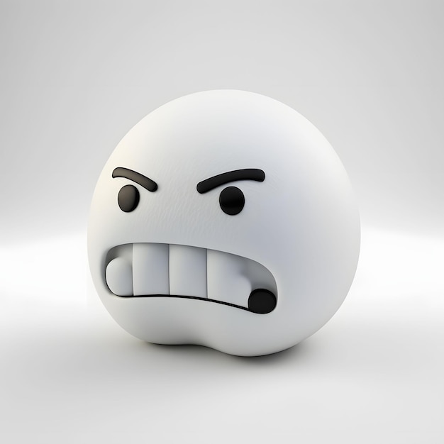 Emoticon 3D-rendering, witte achtergrond