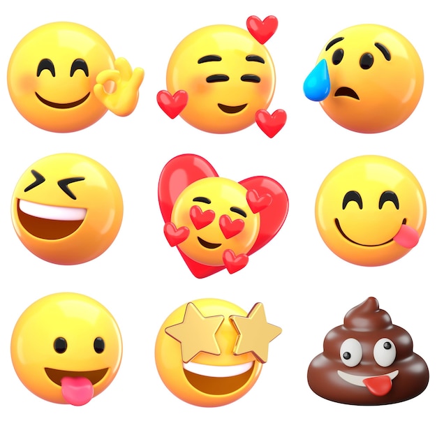 emoticon design element set