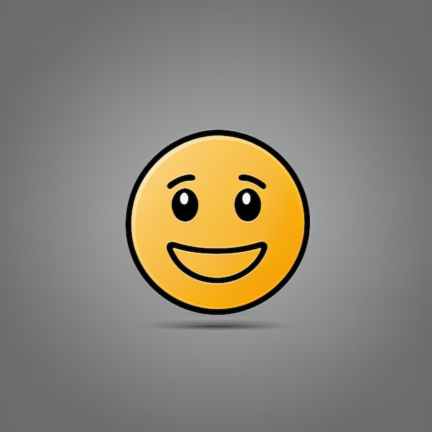 Photo emoticon face with a smilevector icon copy space