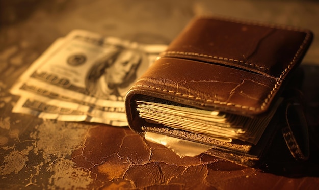 Emotional Mirror Money Photos in Vintage Wallet