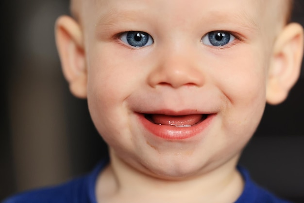 emotional portrait of a baby a little boy a happy child