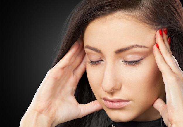 Emotional stress women headache sadness pain anxiety worried