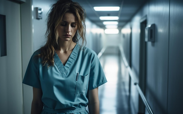 Photo emotionally strained a nurse39s corridor