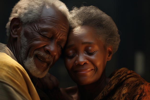 Emotionele close-up van een oudere Afro-Amerikaanse c 00085 03