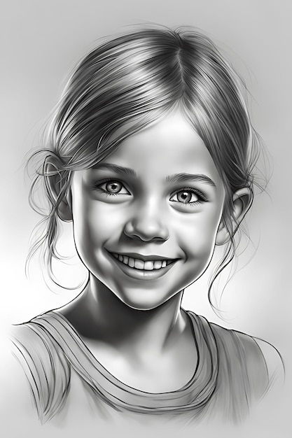 Emotive Child's Face Coloring Page Printable Pencil Sketch Draft