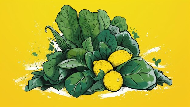 Photo emotive illustration for spinach and squash month