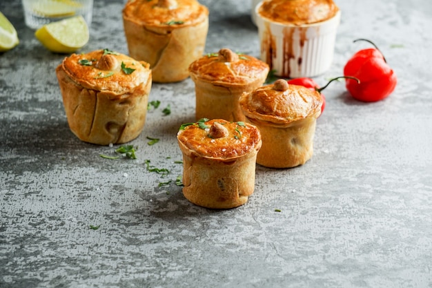 Empada de camarao of empadinha is een traditionele snack uit de Braziliaanse keuken, kleine hartige taart gevuld met garnalen