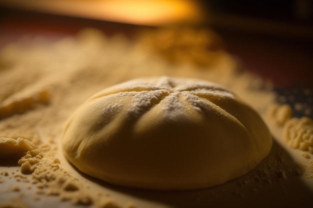 Empanada dough on the table with flour