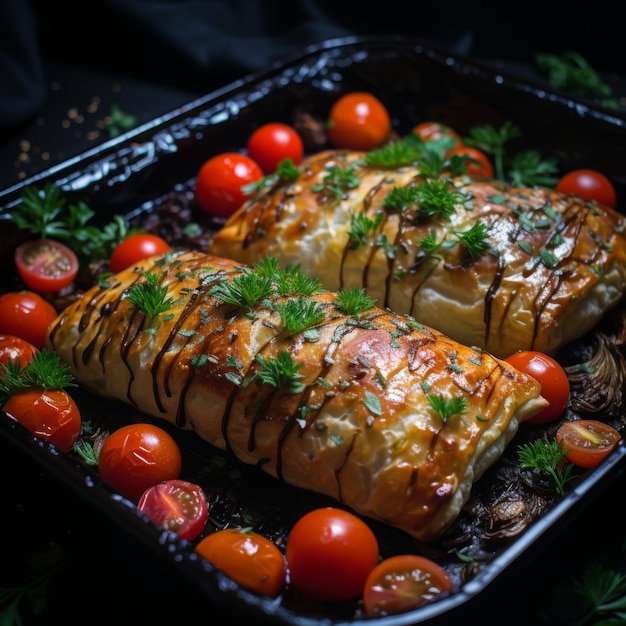 Empanada Gallega Traditionele Galicische hartige taart meestal gevuld met tonijnpeper Gastronomie