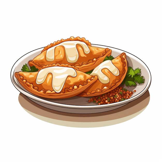 Empanadas 2d vector illustration cartoon in white backgrou