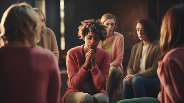 Empathetic Support Caring African American Woman Consoling a Sad Friend Ai