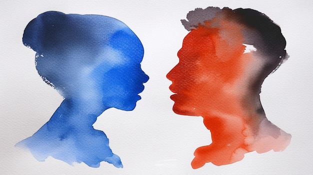 Empathie en begrip in menselijke banden Aquarel