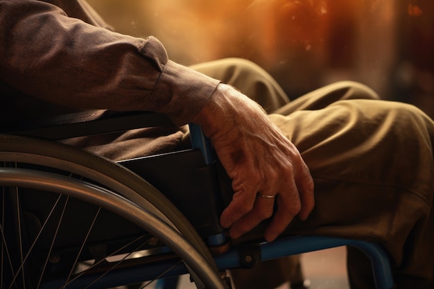 Эмпатия через изображения - крупный кадр с изображением человека в инвалидной коляске, передающий послание понимания и поддержки в Международный день инвалидов
