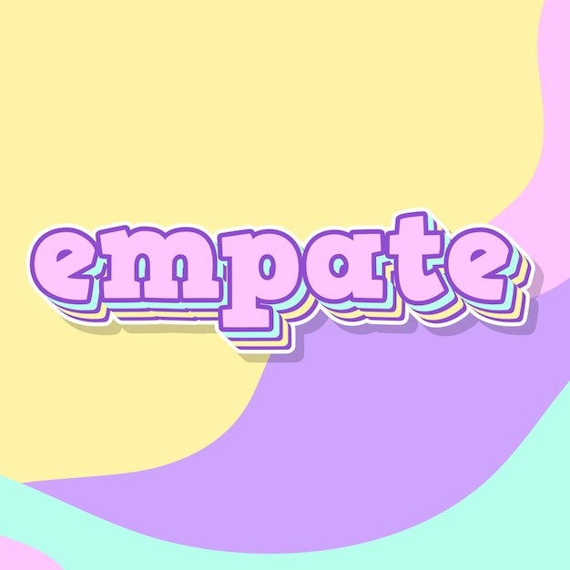 Foto empatische typografie 3d-ontwerp schattige tekst woord coole achtergrondfoto jpg