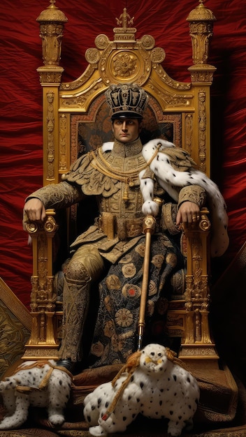 Emperor Napoleon Bonaparte seated on the throne