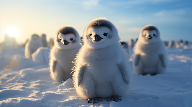Птенцы императорских пингвинов