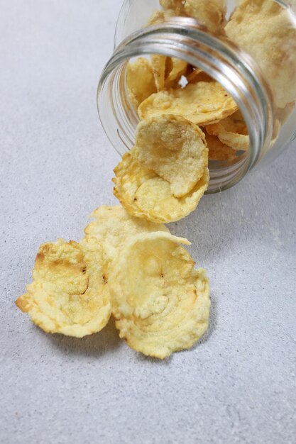 Emping Melinjo are a type of Indonesian chips a bitesize snack kripik cracker