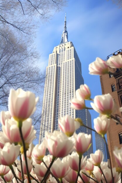 Photo empire state building hd 8k wallpaper stock photographic image