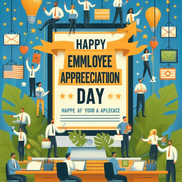 Photo employee appreciation day vertical poster template