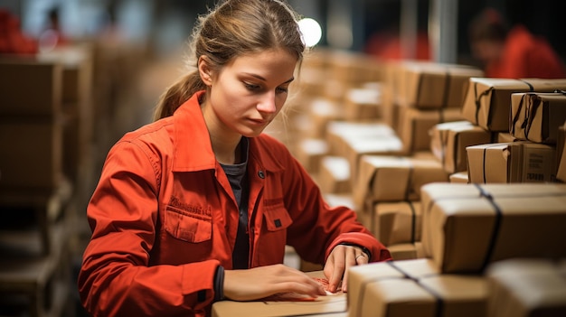 An employee counting stocks