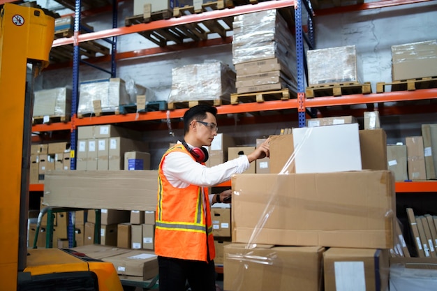 Employee takes an inventory of goods