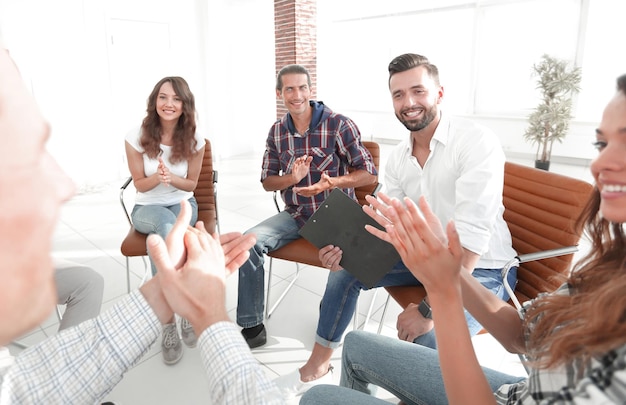 Employees applauded the Manager after a successful report