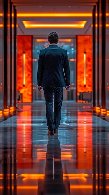 Photo employees of a contemporary hotel standing in the hallway