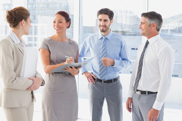 Employees having a business meeting