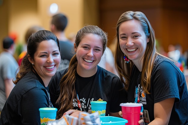 Employees participating in a company sponsored charity event