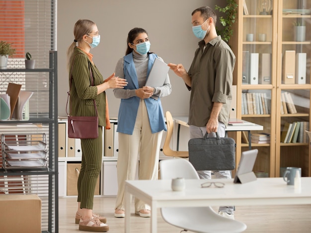 employees respecting new safety measures
