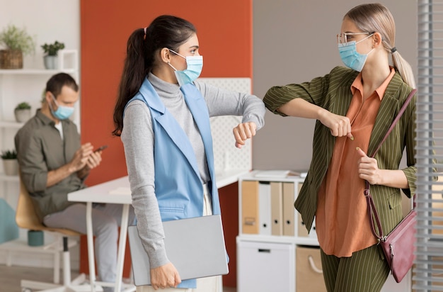 employees respecting new safety measures