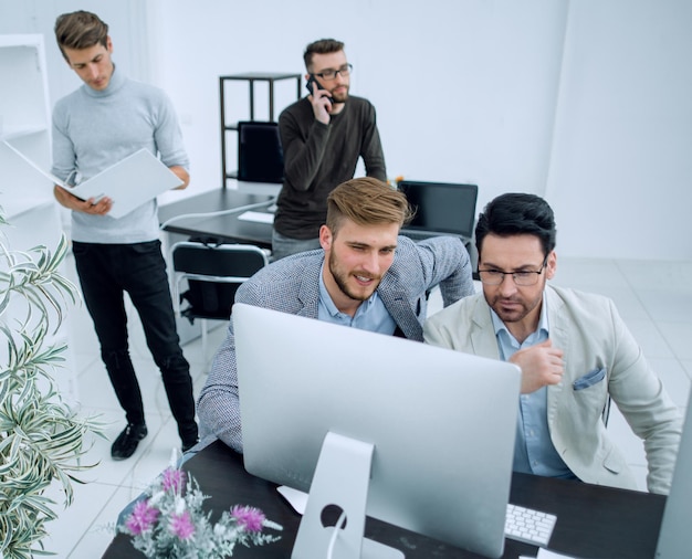 Employees in the workplace in the officephoto with copy space