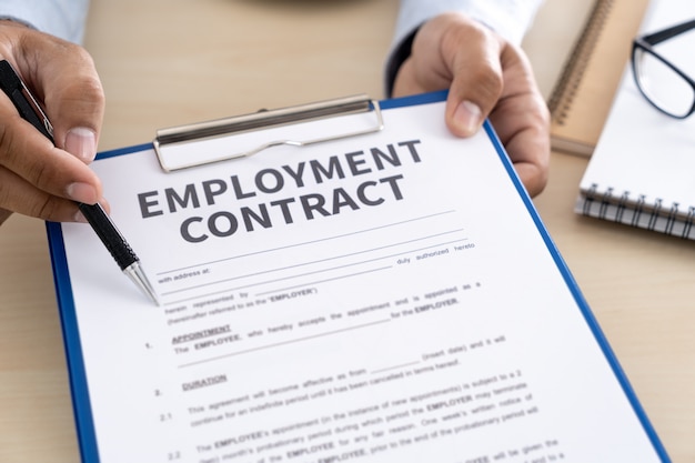 Employment contract signing job deal Recruitment concept