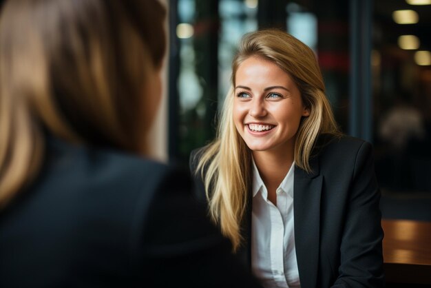 employment group discussing with a business partner