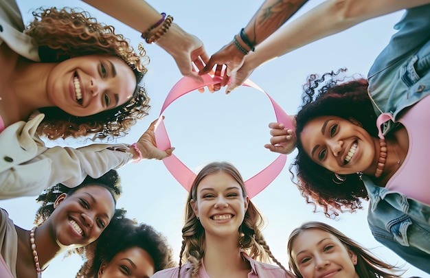 Foto potenziare e illuminare l'unione per la consapevolezza e l'azione sul cancro al seno