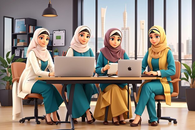 Empowered Arab Businesswomen Collaborative Success in the Office