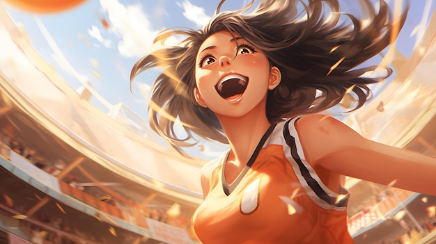 Усиленная спортсменка аниме девушка