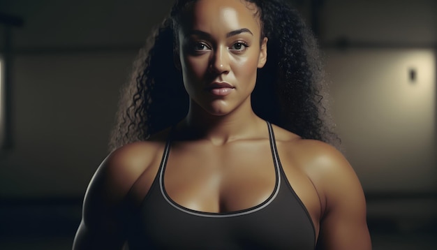 Empowered black woman body positivity in the gym