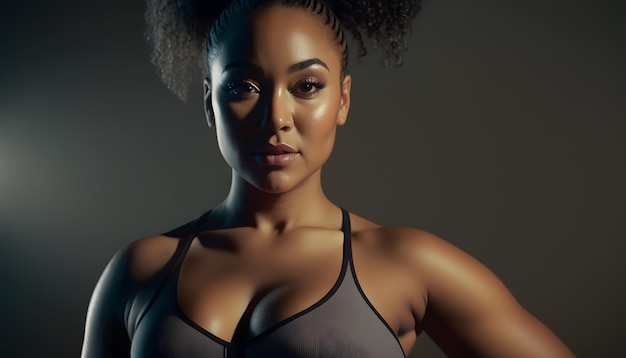 Empowered black woman body positivity in the gym