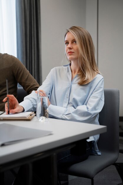 Empowered business woman working in the city