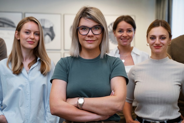 Empowered business woman working in the city