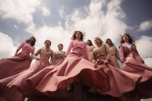 Foto il collettivo empowered un'immagine accattivante della forza e dell'unità femminile