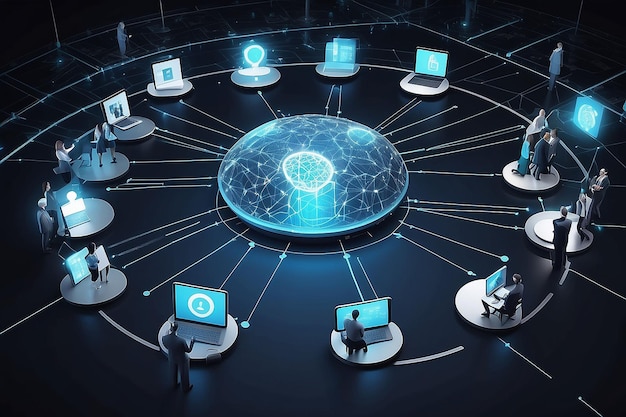 接続性スマート IoTピープル ネットワーク テクノロジーを強化