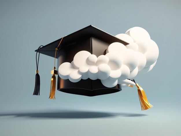 Empowering Graduation Moments Black Cap met Blank 3D Speech Cloud