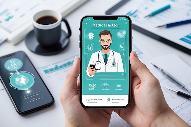 Foto potenziare la medicina mobile per la salute con la tecnologia delle app sanitarie